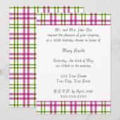 Roze en groene Tartan Kaart (Voorkant / Achterkant)