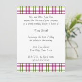 Roze en groene Tartan Kaart (Staand voorkant)