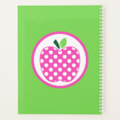 Roze en Groene Teacher's Apple Gepersonaliseerd Planner (Achterkant)