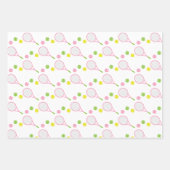Roze en groene tennis-schroot inpakpapier vel (Voorkant 2)
