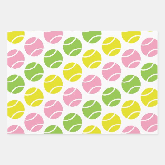 Roze en groene tennis-schroot inpakpapier vel (Voorkant)