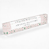 Roze en groene Terrazzo Pattern Modern Naambordje