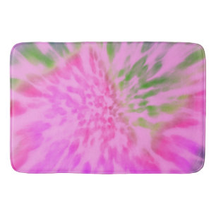 roze en groene tie dye badmat