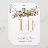 Roze en groene Tortelduifjes Wedstrijkkaartje Kaart (Voorkant / Achterkant)