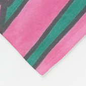 Roze en groene tropische bladeren fleece deken (Hoek)