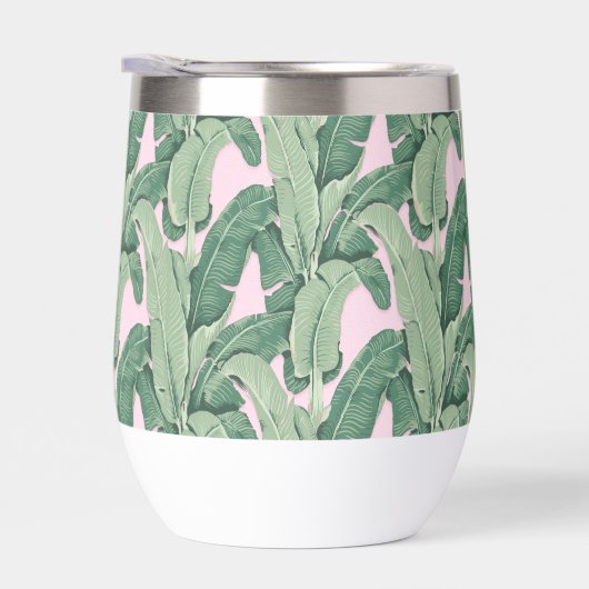 Roze en groene tropische bladeren | Kokosse Drink  (Rechts)