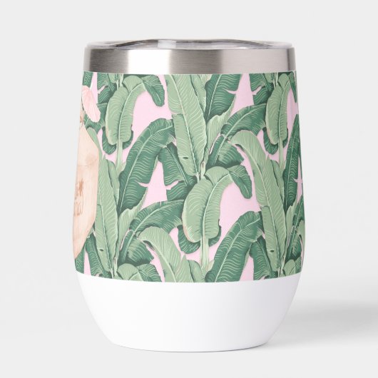 Roze en groene tropische bladeren | Kokosse Drink (Achterkant)