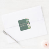 Roze en groene tropische olie vierkante sticker (Envelop)