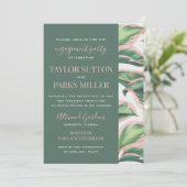 Roze en Groene Tropische Partij voor de Overeenkom Kaart (Staand voorkant)