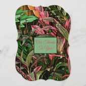 Roze en groene Tropische Planten/platte dank uw ka Kaart (Voorkant / Achterkant)