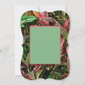 Roze en groene Tropische Planten/platte dank uw ka Kaart (Achterkant)
