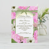 Roze en groene tuin verjaardagsfeest kaart (Staand voorkant)
