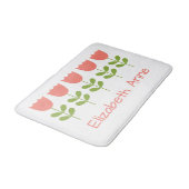 Roze en Groene Tulpen Gepersonaliseerde Omkeerbare Badmat (Gekanteld)