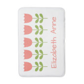 Roze en Groene Tulpen Gepersonaliseerde Omkeerbare Badmat (Voorkant Verticaal)