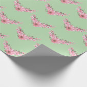 Roze en groene tweeling in bloei cadeaupapier (Hoek)