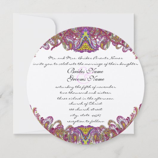 Roze en groene uitnodiging voor weddenschappen (Voorkant)