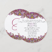 Roze en groene uitnodiging voor weddenschappen (Voorkant / Achterkant)