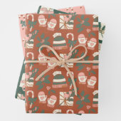 Roze en groene vakantiedrukpapierbladen inpakpapier vel (In situ)