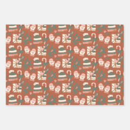 Roze en groene vakantiedrukpapierbladen inpakpapier vel