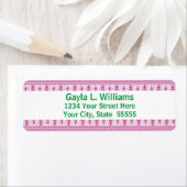 Roze en Groene Vakantievakdag Aangepast retouradre Etiket (Insitu)