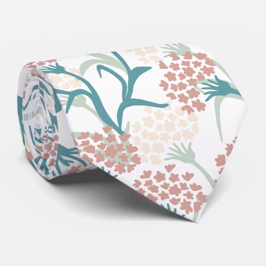 Roze en groene ventilatortekening stropdas (Opgerold)