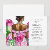 Roze en groene verjaardag bruidsdouche kaart (Voorkant / Achterkant)