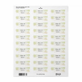 Roze en groene verlooppalmbladeren etiket (Full Sheet)