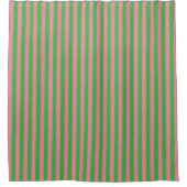 Roze en Groene Verticale Striped Shower Curtain Douchegordijn (Voorkant)