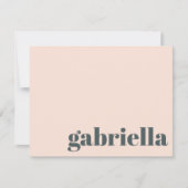 Roze en groene vetgedrukte typografie gepersonalis notitiekaartje (Voorkant)