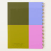Roze en groene vette jaar kleurblokplanner planner (Achterkant)