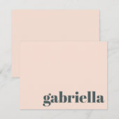 Roze en Groene Vette Typografie Aangepaste naam Notitiekaartje (Voorkant / Achterkant)