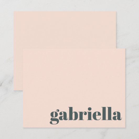 Roze en Groene Vette Typografie Aangepaste naam Notitiekaartje (Voorkant / Achterkant)