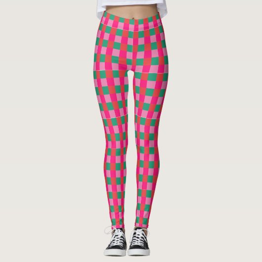 Roze en groene vinnen leggings (Voorkant)