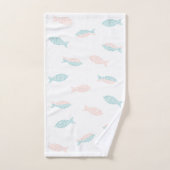 Roze en groene vis bad handdoek (Handdoek)