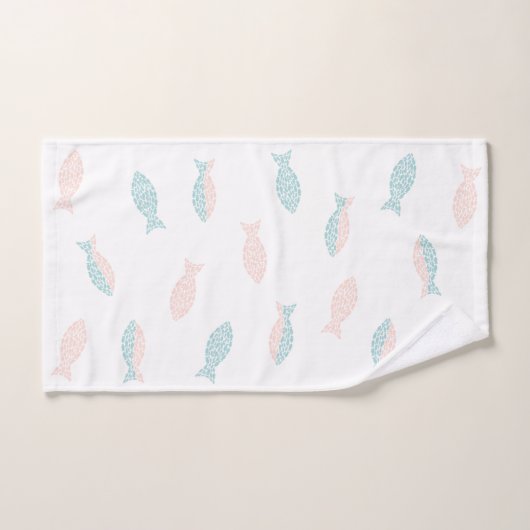 Roze en groene vis bad handdoek (Handdoek)