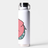 Roze en groene vis waterfles (Achterkant)