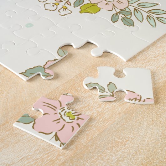  roze en groene vlindernaam legpuzzel (Zijkant)