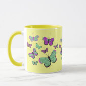 Roze en groene vlinders mok (Links)