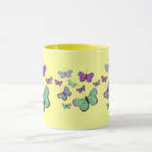 Roze en groene vlinders mok (Midden)