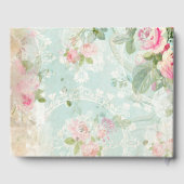 Roze en groene vlinders op de  Rozen van Shabby Gastenboek (Achterkant)