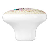 Roze en groene vlinders op de  Rozen van Shabby Keramische Knop (Zijkant)