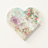 Roze en groene vlinders op de  Rozen van Shabby Notitieboek (Achterkant)