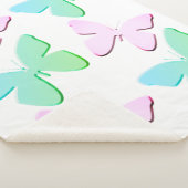 Roze en Groene Vlinders Sherpa Deken (Klein) (3/4)