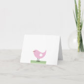 Roze en Groene Vogels Dank u Kaarten (Achterkant)