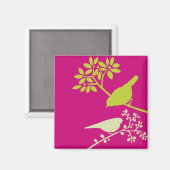 Roze en groene vogels magneet (Voorkant / Achterkant)