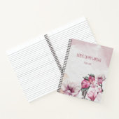 Roze en Groene Vogels Roze Bloemen Vogeldagboek Notitieboek (Binnen)