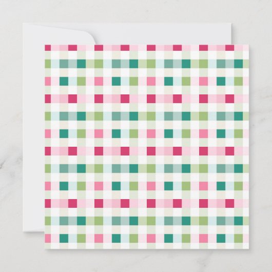 Roze en Groene Vrede & Liefde Kerstkaart (Achterkant)