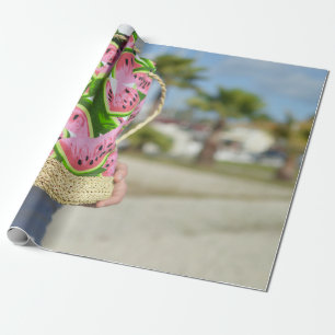 Roze en groene watermeloen bedrukte tas cadeaupapier