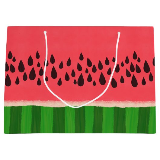 Roze en groene watermeloen groot cadeauzakje (Voorkant)