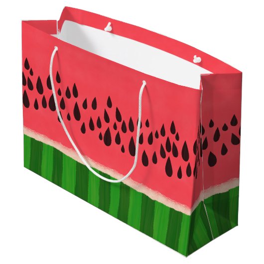 Roze en groene watermeloen groot cadeauzakje (Achterkant Gekanteld)